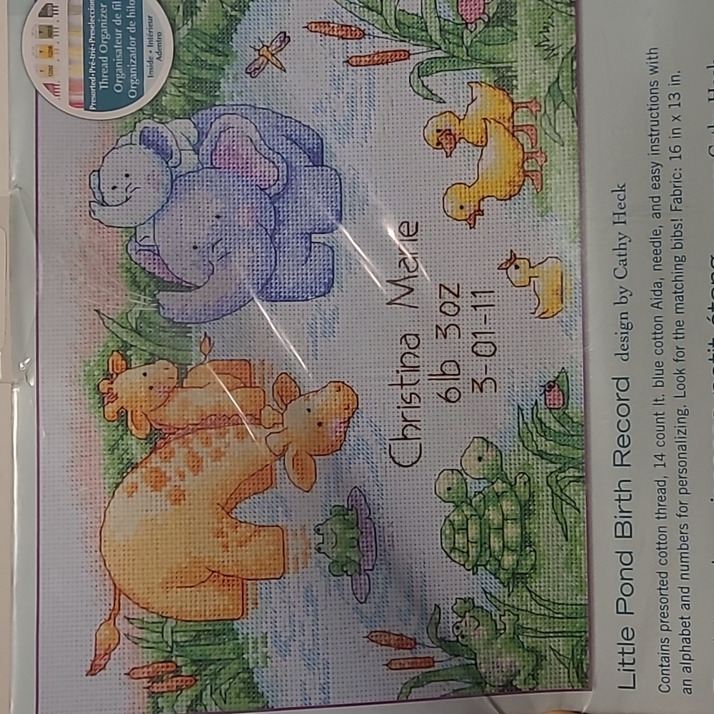 New in Packaging! Dimensions Little Pond Cross stitch nursery Birth announcement